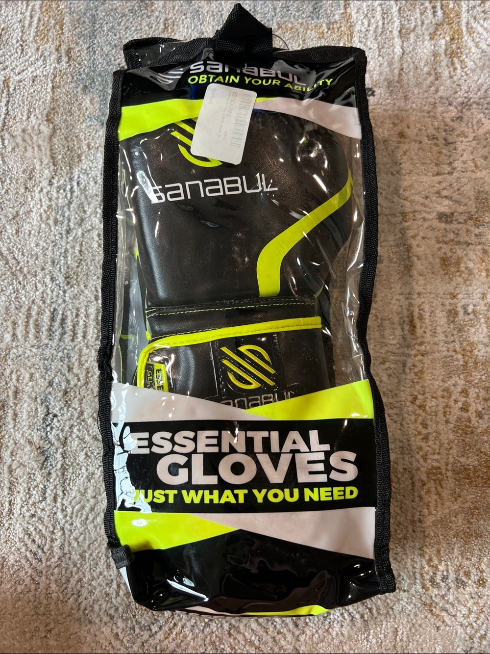 Sanabul Essential Gel Training/Sparring Boxing Gloves - 8 oz. - Yellow Black z91